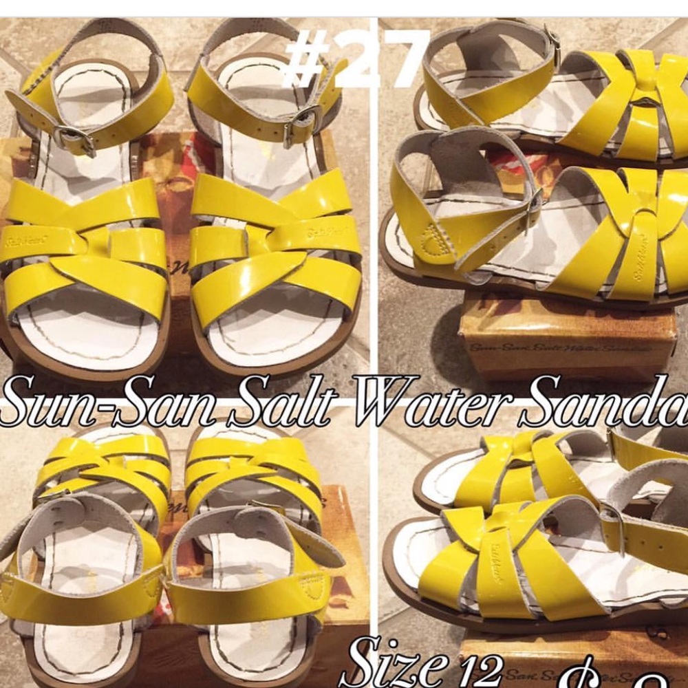 Sun-San Salt Water Sandals size 12 YELLOW